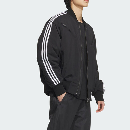 Adidas/阿迪达斯正品三叶草男士宽松三条纹休闲外套JD3743 - 图0