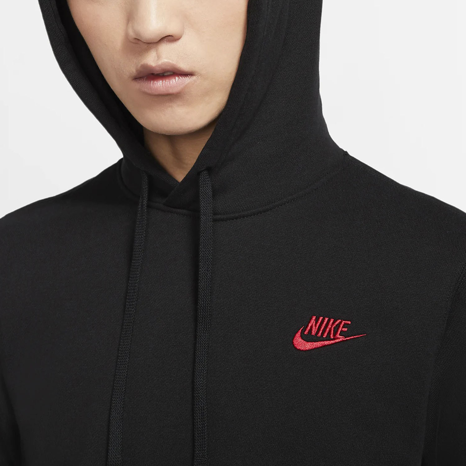 Nike/耐克正品2025冬季款男士日常连帽套头刺绣卫衣CU3670-010 - 图2