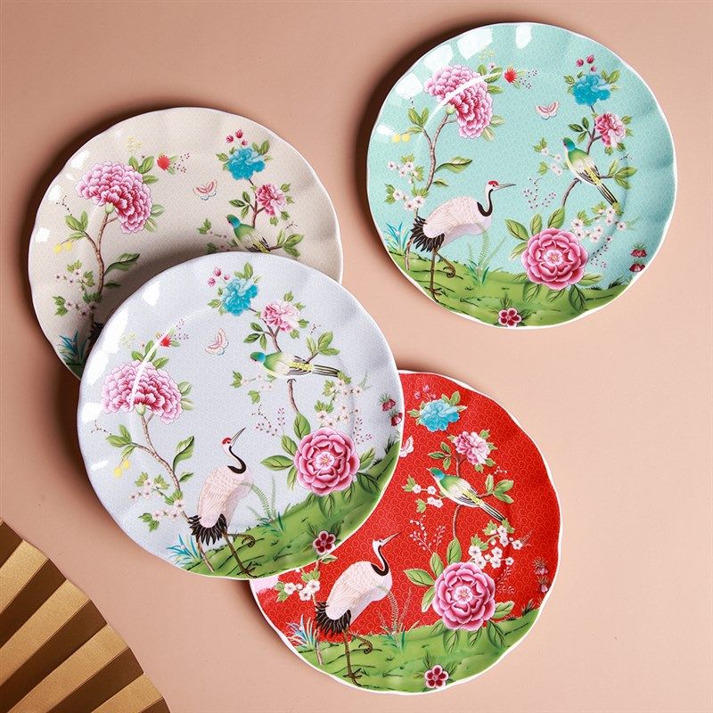 国潮陶瓷餐具套装碗碟家用盘个性创意骨瓷西M餐牛排中国风仙鹤点,淘宝优惠券,粉丝福利购,淘宝优惠卷