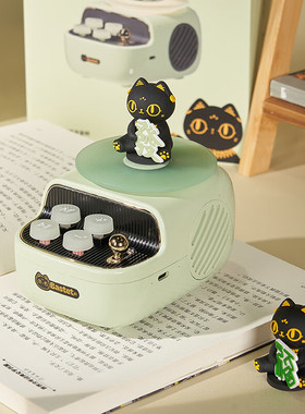 大英博物馆萌猫发福复古仿黑胶蓝牙音响圣诞礼物套装送女生日礼物