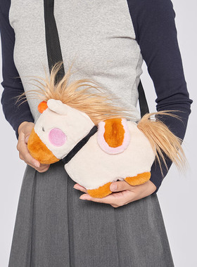 大英博物馆新年毛绒萌马公仔手机包圣诞礼物斜挎包送女生生日礼物