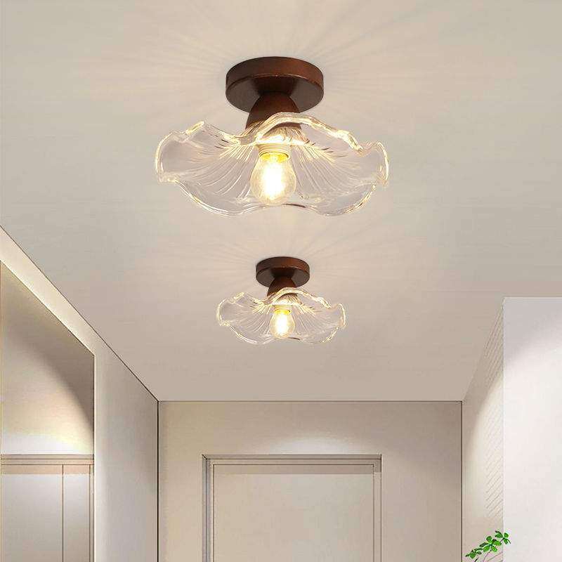 中古胡桃木色吸顶灯美式复古侘寂风走廊过道灯玄关氛围玻璃阳台灯,淘宝优惠券,粉丝福利购,淘宝优惠卷