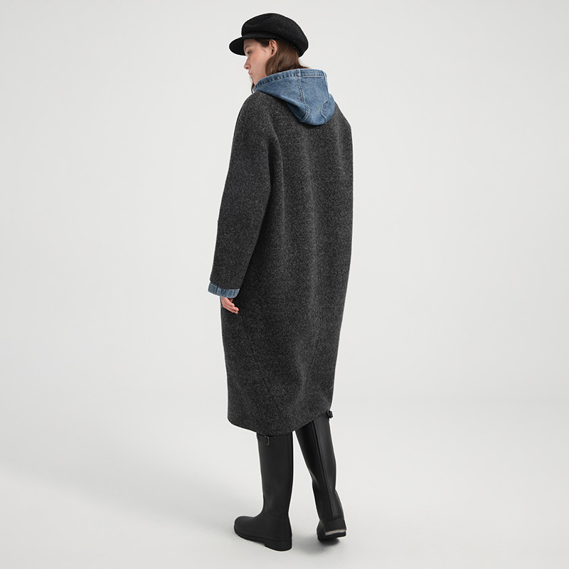 MOISSAC摩萨克2025秋新款高级感双排扣宽松经典版型毛呢大衣女,淘宝优惠券,粉丝福利购,淘宝优惠卷