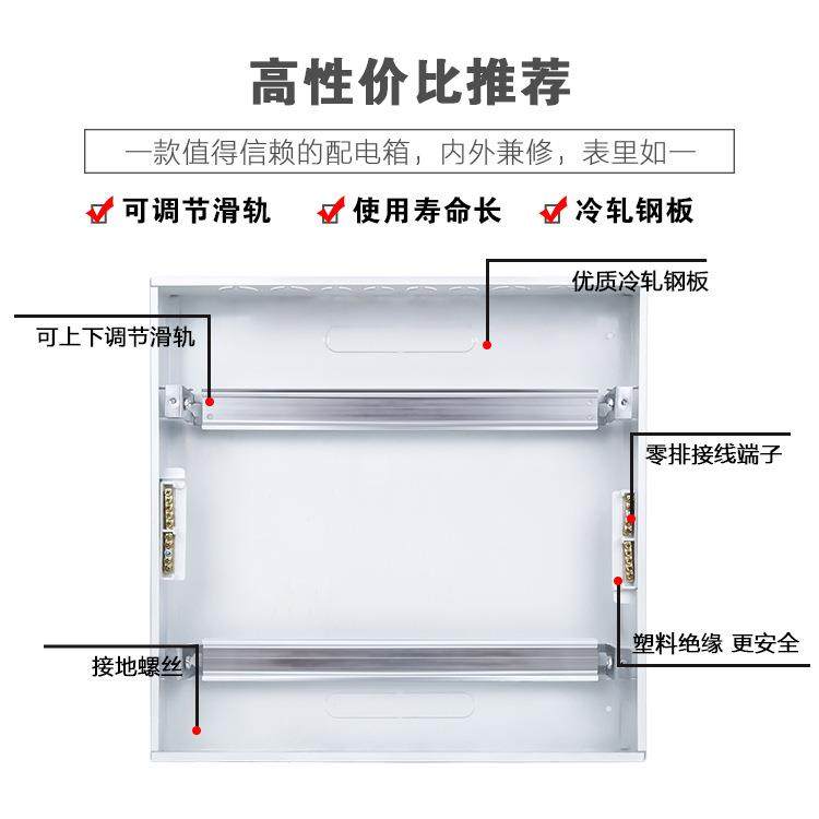 小平板暗装36回路配电箱双排照明空开箱PZ30家用强电箱豪华电控箱,淘宝优惠券,粉丝福利购,淘宝优惠卷