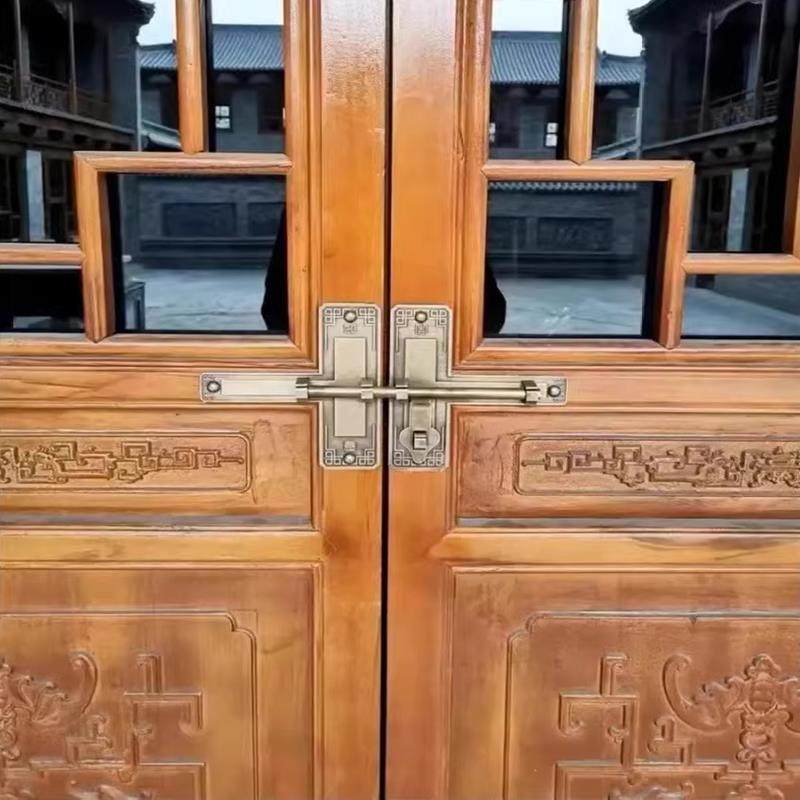 纯移门加厚大门插销中式彷古门锁老式木门古建覆古典庭院门栓黄铜,淘宝优惠券,粉丝福利购,淘宝优惠卷