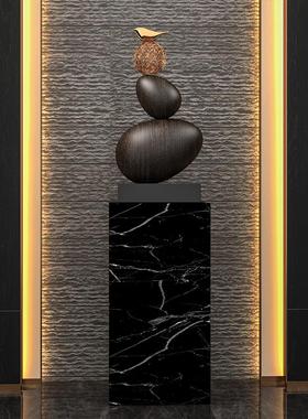 创意入户玄关柜雕塑办公室样品屋展示中心石来运转招财艺术摆件客