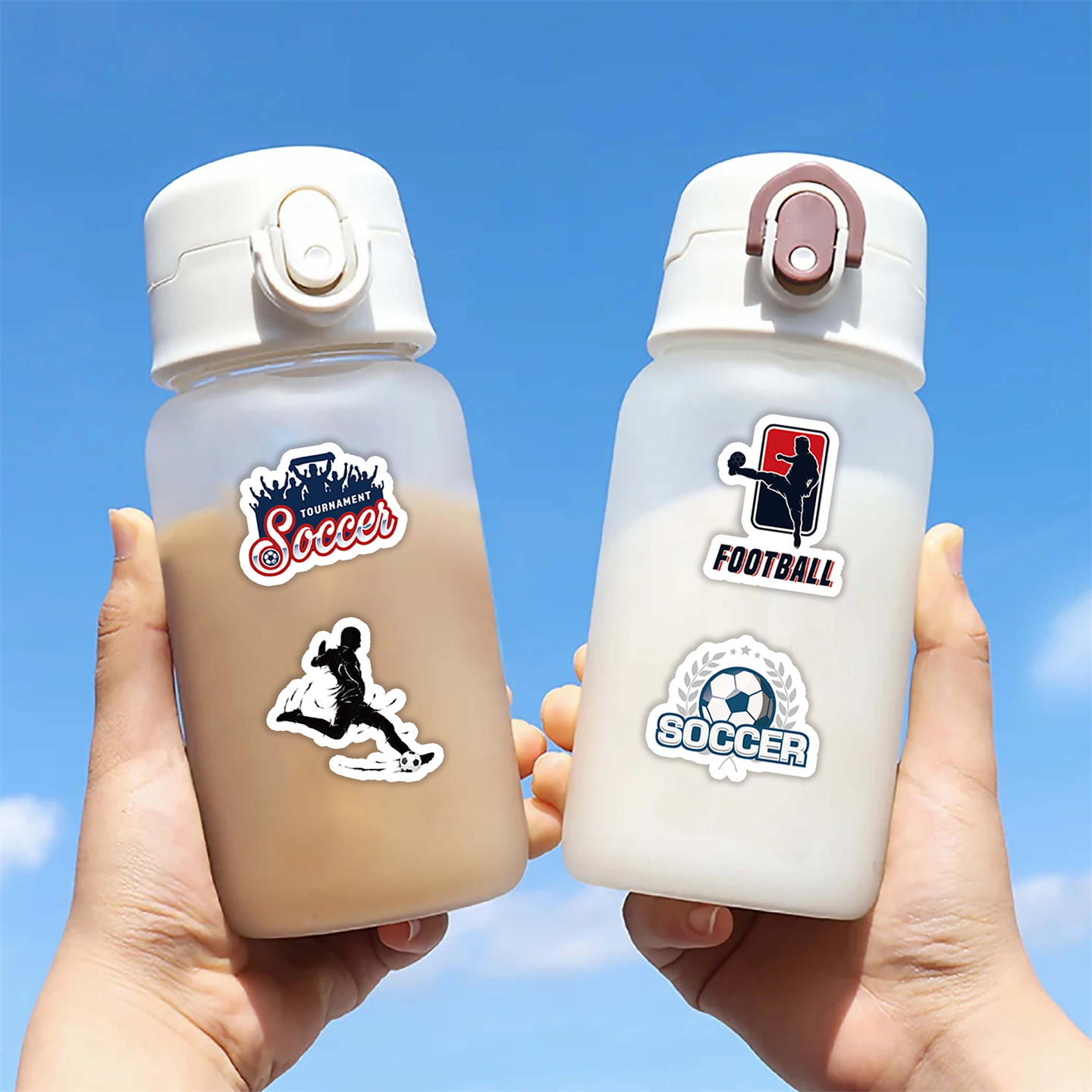 6张半切运动足球时尚贴纸励志英文足球贴画高级感装饰手机壳笔记本旅行箱卧室门保温杯平板吉他DIY防水贴贴画,淘宝优惠券,粉丝福利购,淘宝优惠卷