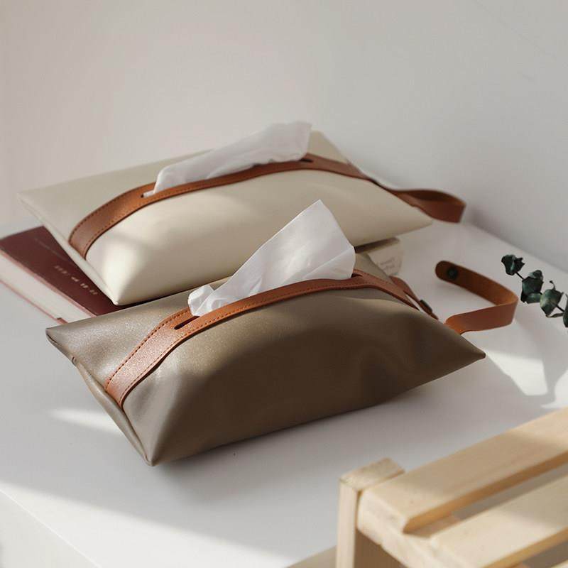 PU皮革车载纸巾套悬挂式简约家用纸巾盒 客厅厕所抽纸袋纸巾袋ins,淘宝优惠券,粉丝福利购,淘宝优惠卷