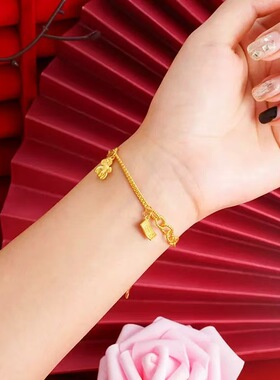 网红同款马年首饰生肖小马潮流时尚五帝钱钱币本命年手绳