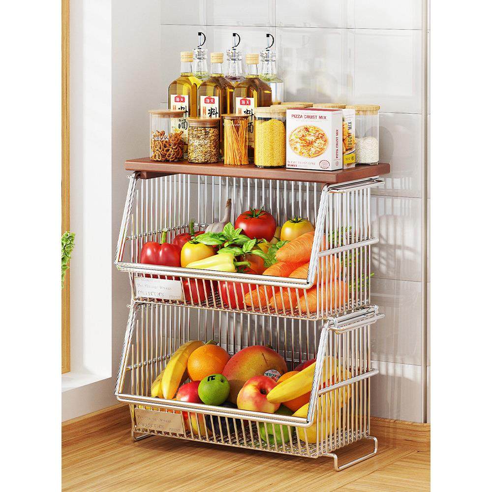 厨房蔬菜置物架落地菜篮子靠墙移动收纳架子家用夹缝零食柜小推车,淘宝优惠券,粉丝福利购,淘宝优惠卷