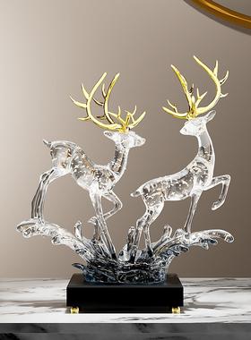 风生水起招财鹿摆件轻奢高档客厅玄关电视柜酒柜装饰乔迁新居礼物
