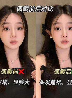 黑色蝴蝶结公主头抓夹女小香风高颅顶头饰发卡刘海侧边夹发夹发饰