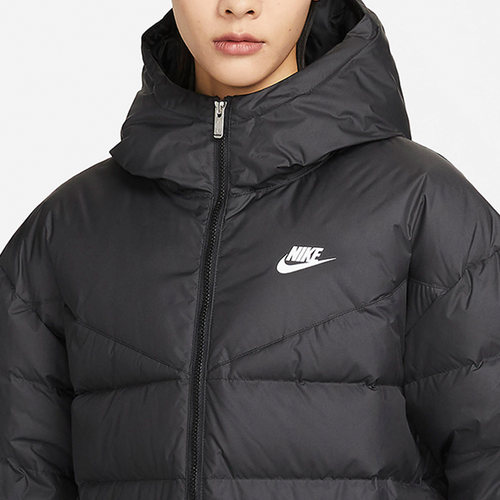 Nike/耐克正品冬季新款女子保暖加厚中长款羽绒服DQ6874-010 - 图1