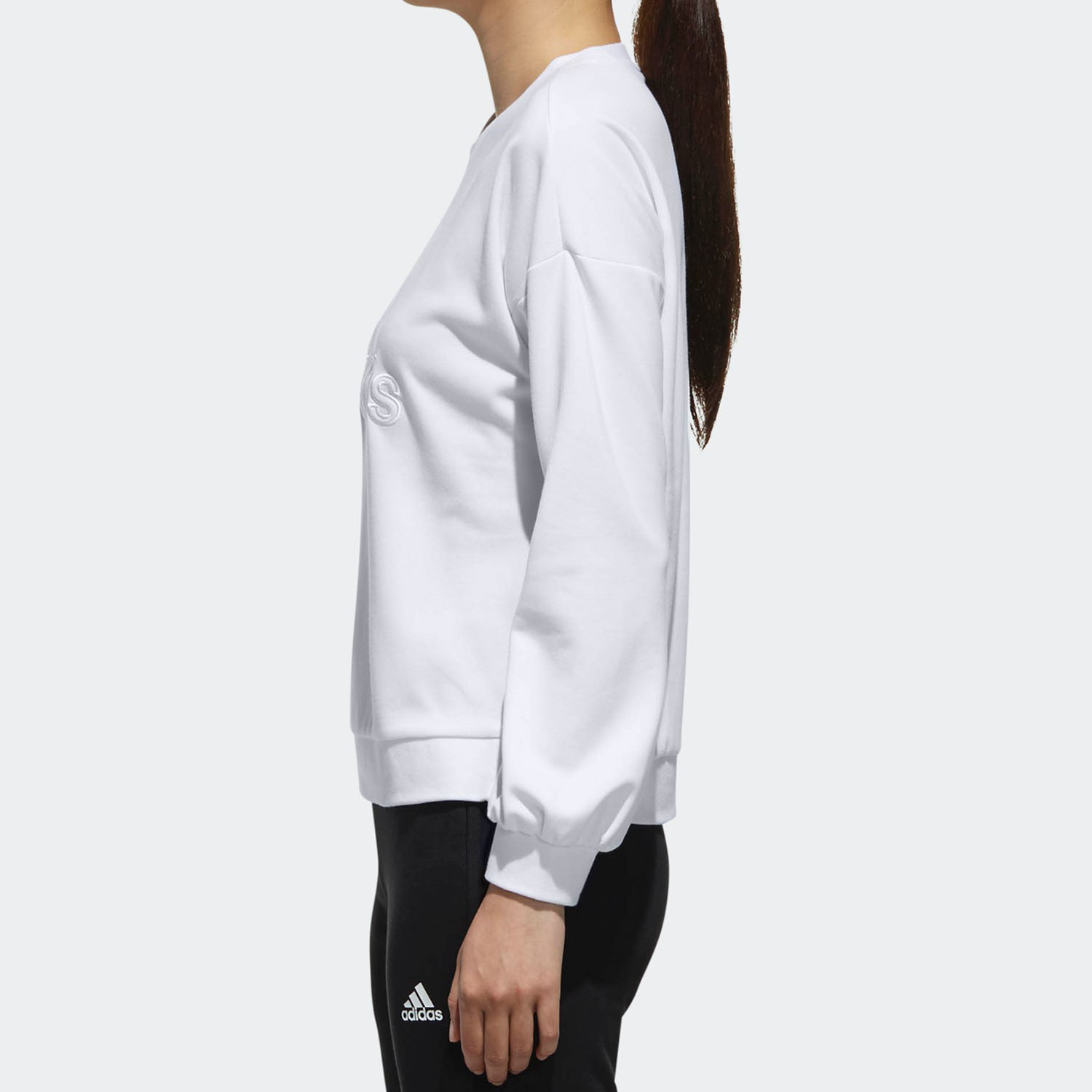 Adidas/阿迪达斯正品女装当季女子EMBY BOS针织套头衫卫衣 DT2357 - 图1