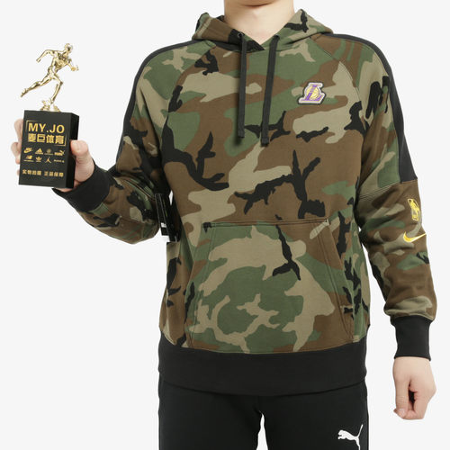 Nike/耐克正品湖人队男子运动休闲套头卫衣连帽衫BQ5030-图2