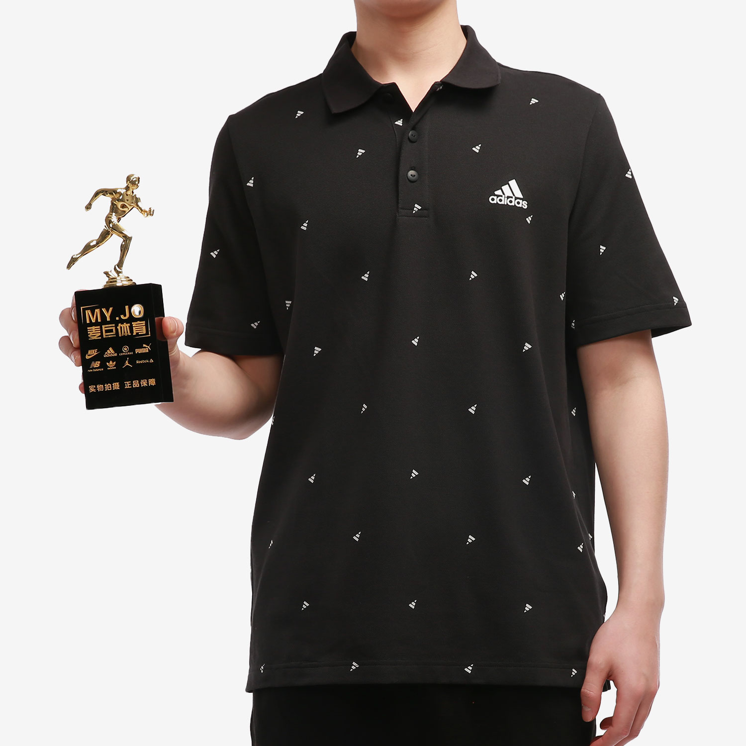 Adidas/阿迪达斯正品FI POLO AOP 男子运动短袖POLO衫 GP0994 - 图2