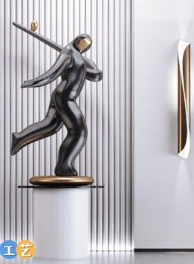 酒店大堂抽象人物雕塑售楼处大型落地G摆件玻璃钢创意软装饰艺术