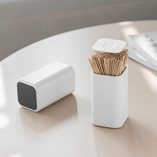 整理师推荐牙签盒自动弹出牙签筒2024新款创意牙签罐家用牙线棉签 - 图1