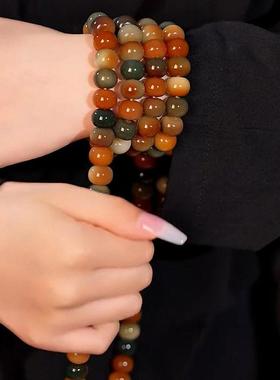 敦煌飞天菩提子手串好沄多108颗佛珠缠枝花多圈手炼调心手持盘玩