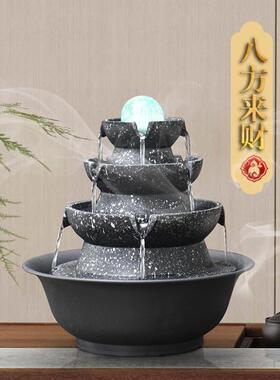 办件公室轮八方来财流水循BF-1凤环水茶室桌面水摆风水球