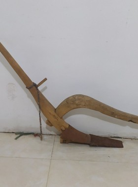 民俗老物件农村旧农耕工具木犁木耙农具木车怀旧复古装饰道具摆件