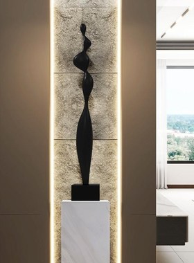 玻璃钢雕塑瘦高款细长型壁龛橱窗装饰玄关客厅售楼U处大型落地摆