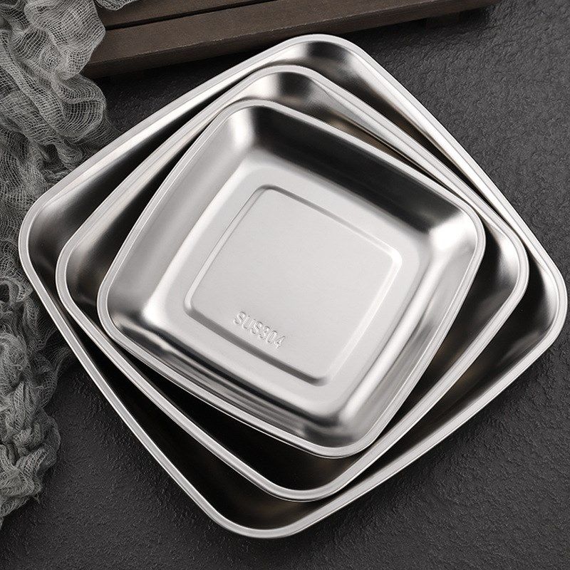 304不锈钢四方形盘商用金色烧烤盘肠粉J盘菜盘平底托盘创意小吃盘,淘宝优惠券,粉丝福利购,淘宝优惠卷