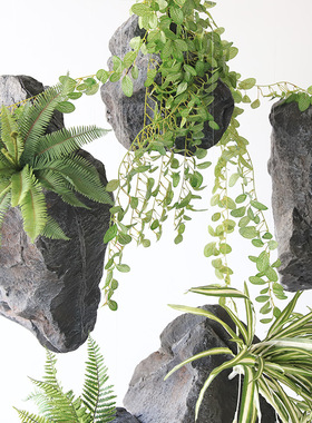 仿真石头摆件PU悬挂假r石头假山室内造景装饰悬浮泡沫雕塑石头景