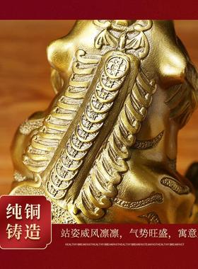 黄铜老虎摆件金钱虎上下山虎12生肖虎家居客厅办公室桌面送礼装饰