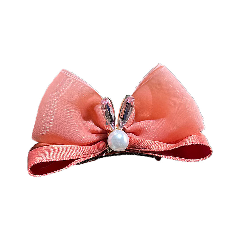 女童夏季清新立体蝴蝶结发夹头饰儿童甜美可爱珍珠小兔子发卡顶夹,淘宝优惠券,粉丝福利购,淘宝优惠卷