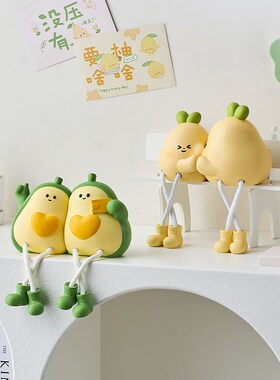 创意可爱吊脚娃娃摆件小玩偶客厅电视柜书柜墙上置物架家居装饰品