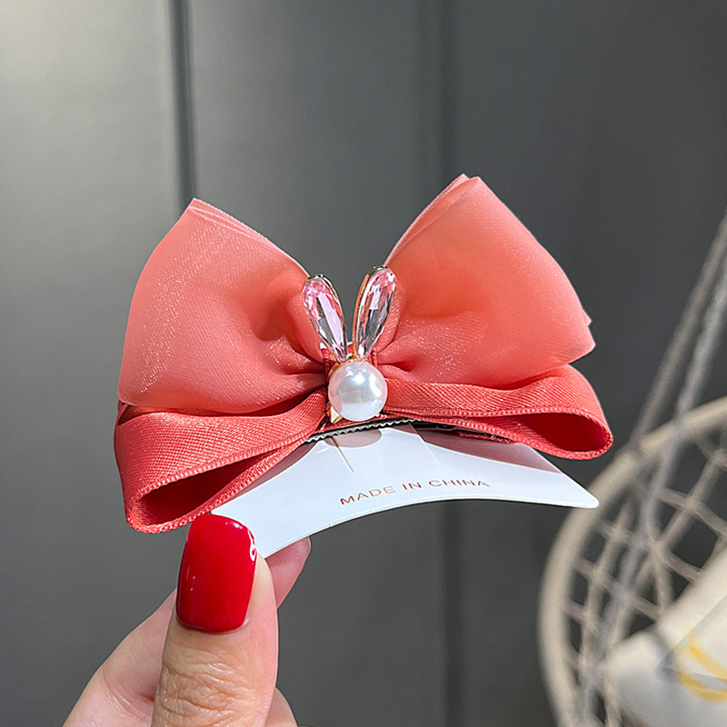 女童夏季清新立体蝴蝶结发夹头饰儿童甜美可爱珍珠小兔子发卡顶夹,淘宝优惠券,粉丝福利购,淘宝优惠卷