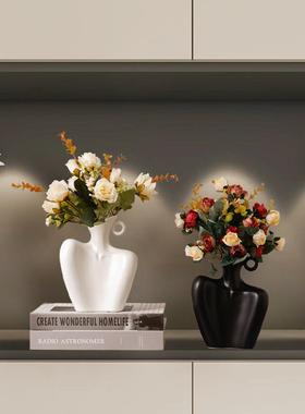 轻奢仿真花花瓶摆件玄关酒柜客厅高级感客厅电视柜家居装饰品