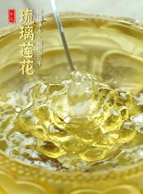 禅意风室内招财许愿池小型喷泉琉璃莲花循环流水生财摆件中式客厅