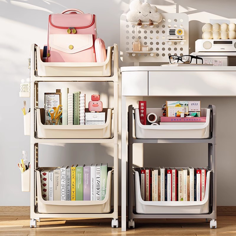 School bag mobile storage rack student dormitory under desk bookshelf