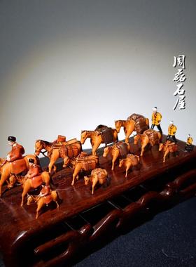 精品树脂小摆件茶马古道马帮奇石盆景假山沙盘枯山水微景造景装饰