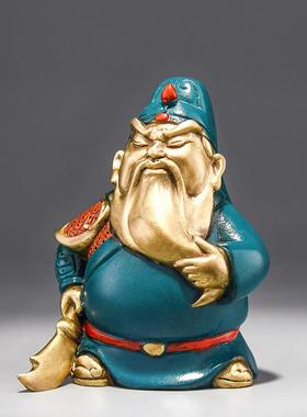 铜制关公饰品店关羽关云长关公雕像吴财神家客厅小礼品饰品店