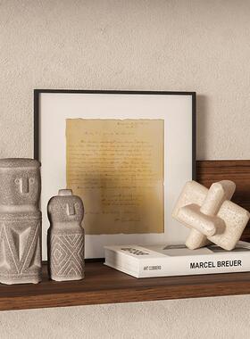 侘寂风酒柜软装饰品民宿客厅玄关壁龛开放格抽象复古陶瓷艺术摆件