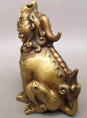 彷古纯铜独角兽貔貅朝天吼铜望天吼瑞兽客厅书房桌面摆件铜望天吼