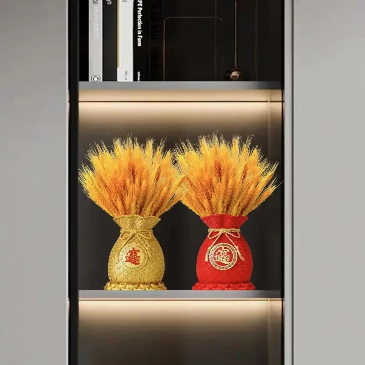乔迁之喜福袋麦穗大麦开业送礼客厅玄关电视柜酒柜家居摆件寓意好 - 图0