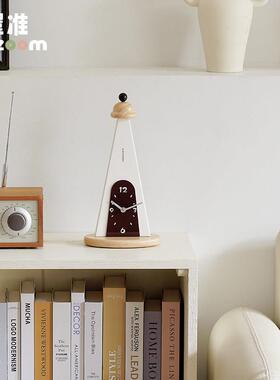 WOZOOM屋准侘寂风家居创意时钟摆件入户玄关摆台式钟表桌面装饰品