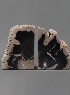 新中式木化石书档 售楼处酒店样板房书房书柜软装饰品书靠