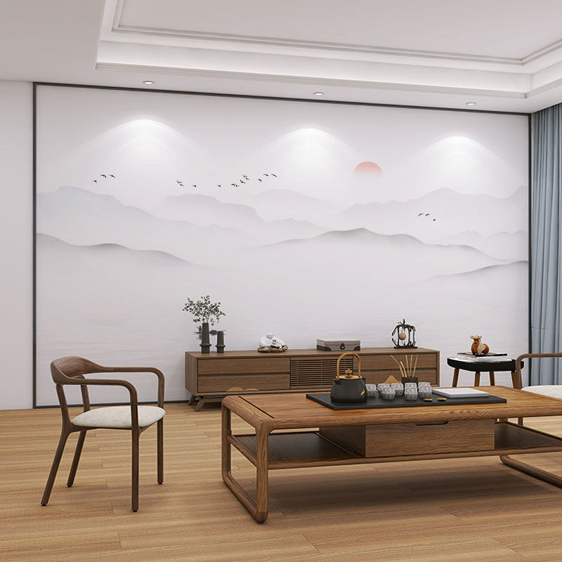 中式墙纸3d立体山水画电视背景墙壁纸客厅装饰壁布影视墙定制壁画,淘宝优惠券,粉丝福利购,淘宝优惠卷