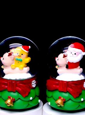 骑鹿响叮当圣诞小号水晶球发光迷你圣诞礼物儿童礼物外贸摆件