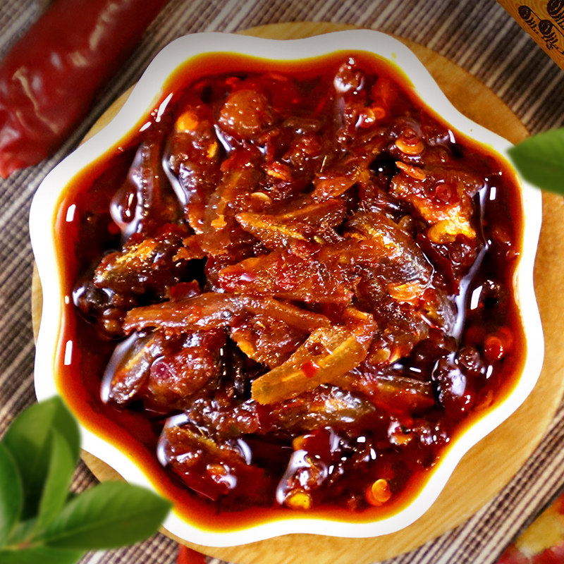 茂德公225g深海小鱼仔油辣椒酱下饭菜拌饭酱拌面调味鱼肉香辣酱料,淘宝优惠券,粉丝福利购,淘宝优惠卷