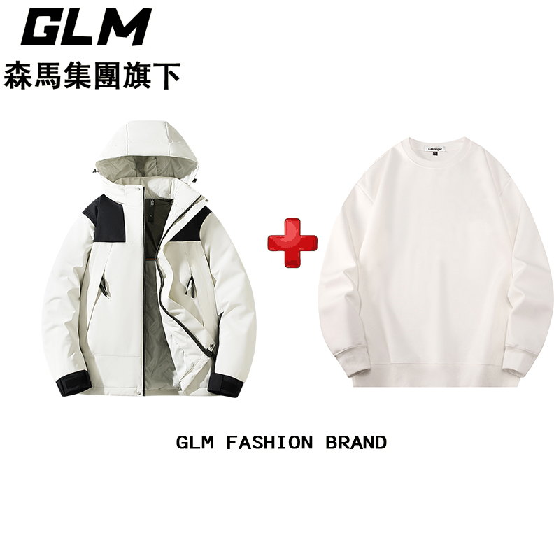 森马集团GLM三防连帽冲锋衣棉服卫衣一套男女同款情侣面包服棉袄_淘宝内购会_-第4张图片-提都小院