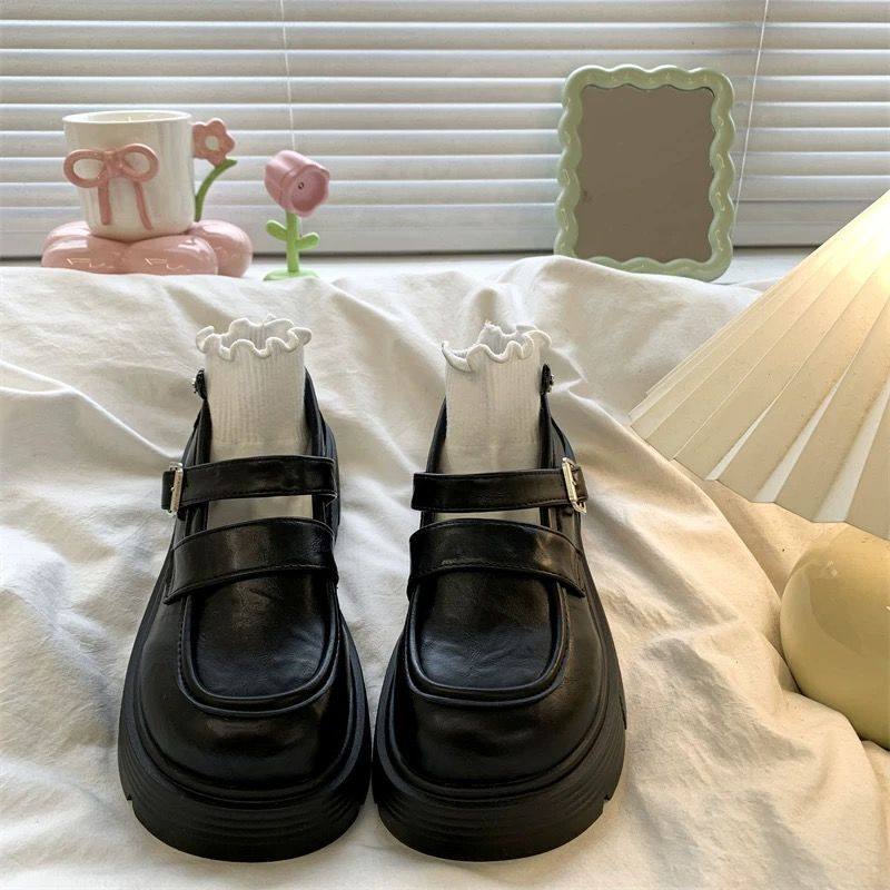 乐福鞋女2025新款春夏学院风厚底玛丽珍百搭单鞋黑色英伦风小皮鞋,淘宝优惠券,粉丝福利购,淘宝优惠卷