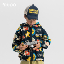 Mipo kids trench coat Spring 2022 new style boys and girls original design print casual jacket fashion trend