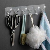 Free-to-punch Sticky Hook to row Hook Bathroom Toilet Kitchen Transparent Powerful Viscose Door Rear Without Mark Hanging Hook