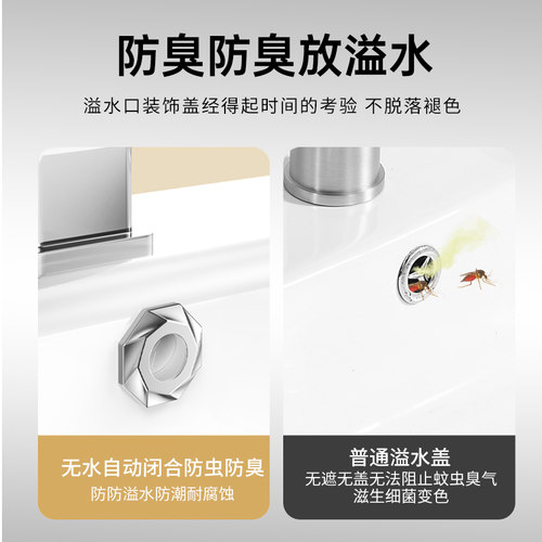 洗脸盆溢水孔塞装饰盖电镀层防臭塞洗手池孔塞面盆溢水孔堵头配件 - 图1